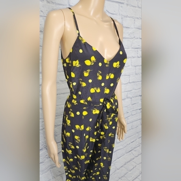*NWT L'agence Jaelyn Womens Lemon fruit print camisole silk preppy jumpsuit  2 - Picture 4 of 10